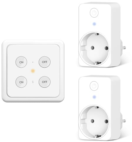 LoraTap Set di interruttori radio 1 spelucchino da parete + doppio telecomando + 2 prese radio SP8412Q1