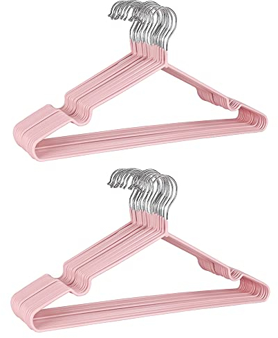 Cintres en métal avec revêtement en caoutchouc de qualité supérieure – Très résistants – Peu encombrants – Cintres pour penderie – Cintres fins et antidérapants en chrome