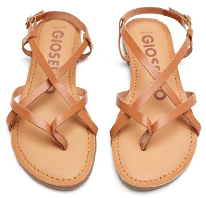 GIOSEPPO Sandali bianchi stile romano da donna lelex, CUOIO, 39 EU