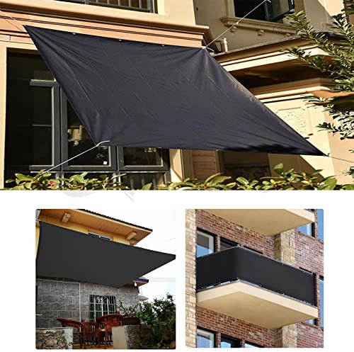 YOUNGC Awning rectangular 1.8x4.5m with eyelets and cord fence panel privacy screen for outdoor patio and garden, dark grey