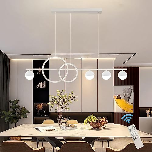 Lanekd Esstischlampe Esszimmerlampe Modern LED Pendelleuchte Dimmbar Mit Fernbedienung 95CM Hängeleuchte Schlafzimmer Decke Hängelampe Für Büro Wohnzimmer Küchen Leuchten