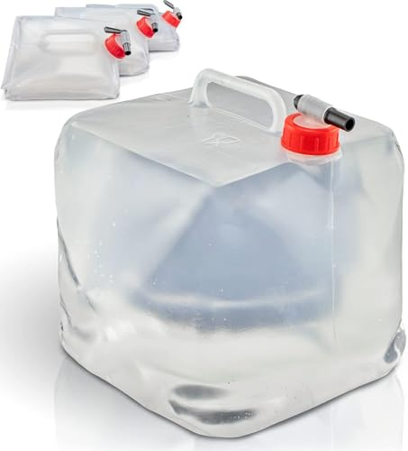 Baubar Wasserkanister 20l | Faltbar | mit praktischem Ausgießhahn und Tragegriff | mit Schraubdeckel | 100% dicht | Wasserkanister für Camping, Outdoor etc. | Faltwasserkanister Marke (1)