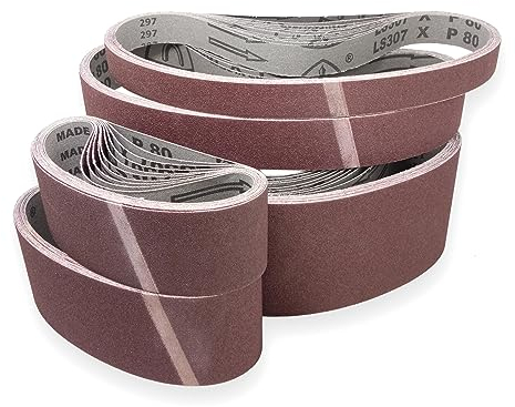 Klingspor Schleifbänder 150 x 1200 mm Schleifband Set Je 1x Korn Körnung 40/60/80/120/180 für Bandschleifer Schleifmaschine, zum Schleifen, Feilen, Schärfen und Entrosten (5 Stück)