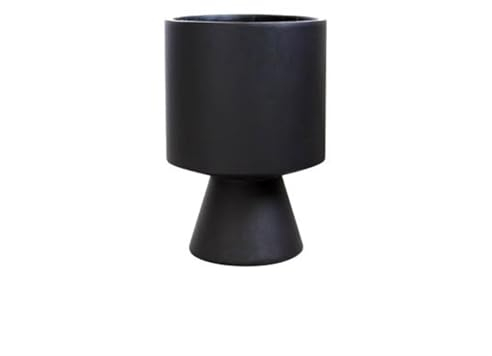 MOOWI Pflanztöpfe Schwarzer Zement-Pflanzgefäß for den Boden, kreativ, hoch, groß, for den Innenbereich Blumentopf (Color : Schwarz)
