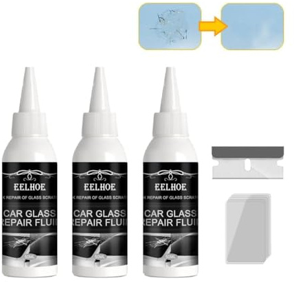 Colla Di Riparazione Della Crepa Del Parabrezza, Fluido Di Riparazione Nano Del Vetro Automobilistico Di Diy, Per Riparare Il Graffio Della Crepa Del Parabrezza Del Vetro Auto (3PCS)