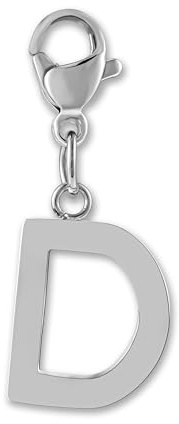 GD GOOD.designs Buchstaben Anhänger mit Karabiner Verschluss - Kettenanhänger Initial Charm aus Edelstahl I Chirurgenstahl Anhänger für Bettelarmband