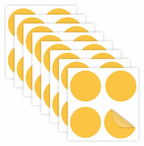 Förpackning med 32 st anti-kollisionsklistermärken för glas vinyl cirkulär fönsterklistermärke förhindrar stötar av människor och fåglar och stötsäkra klistermärken för genomskinligt glas (äggult, 5,5
