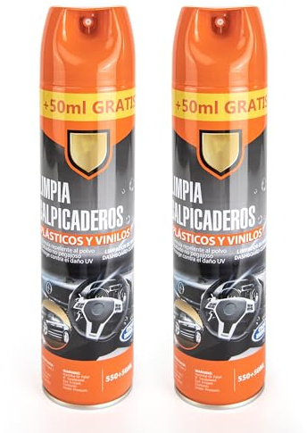 BESCH Pack 2 Limpia Salpicaderos para Coche 600ml | Limpiador para Plástico, Vinilo, Cuero, y Gomas - Protector Interior Coche Protege Daño UV (Sabor a Coche Nuevo)