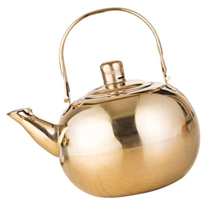 LeGDOr Teekessel, Edelstahl-Teekanne, Kaffee- und Wasserkessel, Kleiner Wasserkocher für Herd, Induktionsherd, 1,5 l (Golden)