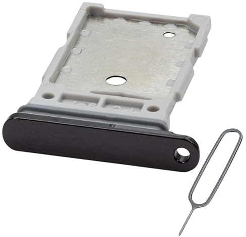 MMOBIEL Dual-SIM- Kartenhalter Kompatibel mit Samsung Galaxy S23 Ultra - SIM-Tray - SIM-Kartensteckplatz - SIM-Kartenhalter Ersatz - inkl. SIM-Nadel und Wasserdichtem Gummiring - Schwarz