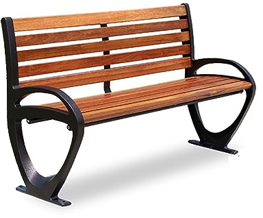 SORVA Terrassenbank für den Außenbereich, langlebige Gartenbank aus Aluminiumgussmetall, Parkbank, Sitzbank für 2 Personen, Sitzmöbel für den Außenbereich für Wege und Rasen im Hof (Größe: 150 x 5