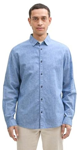 TOM TAILOR 1045102 Camisa, 37199-Sapphire Blue Chambray, XXL Hombres