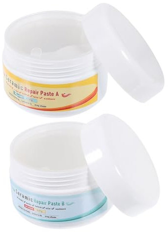 Homoyoyo Kit Riparazione Piastrelle e Porcellana Forte Adesione Per Bagno Cucina Vasca Lavello Riparzione Rotture Graffi Scheggiature Su Ceramica Smalto e Marmo Facile Applicazione