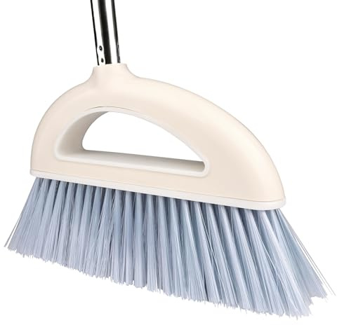 Escobas angulares para barrer interiores: escoba interior para suelos de madera dura, escoba de casa para barrer interiores, escoba de cocina, escoba angular, escoba de cerdas suaves se aplica para