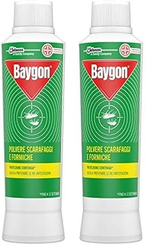 Baygon Insetticida Polvere Scarafaggi e Formiche, 250g, Effetto Rapido e Lunga Durata (Confezione da 2)