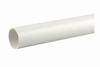 1m Length Solvent Weld PVC Pipe Plastic 32mm Waste Pipe- White (Pack of 3)