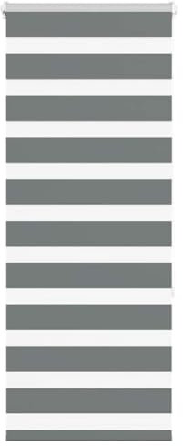 Homgoday Zebrarollo Doppelrollo Fensterrollo Sonnenschutzrollo Seitenzugrollo Zebrarollo für Fenster & Türen Wandmontage Sichtschutz Dunkelgrau 55x150 cm Stoffbreite 50,9 cm Polyester