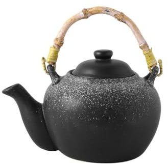 Herbal Tea Pot Stoneware Retro Teapot Household Ceramic Kung Fu Tea Set Single Pot Teapot Tea Brewer Loose Leaf Tea Steeper(B)
