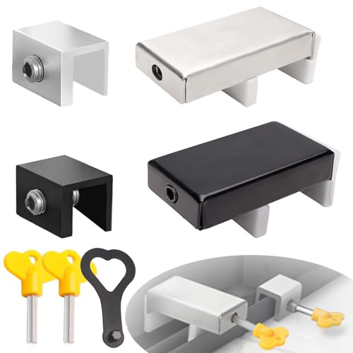 4 Pezzi Blocco Finestra Scorrevole WISIRENT, Serratura per Finestra Scorrevole Finestra Scorrevole Serratura, Serrature per Finestre Scorrevoli con Chiave, Regolabile Ferma Finestra Scorrevole