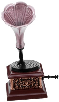Toyvian modèle de phonographe modèle de Gramophone Miniature Accessoires de Maison de poupée Petit Gramophone Tourne-Disque Miniature Mini Meubles Plastique