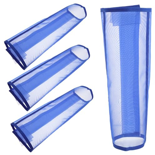 DIKACA Protectores de Patas de Caballo 4 Piezas Malla Transpirable Antimoscas Ajustables para Exterior y Pasto, Botas Ligeras para Montar y Entrenamiento al Aire Libre Azul