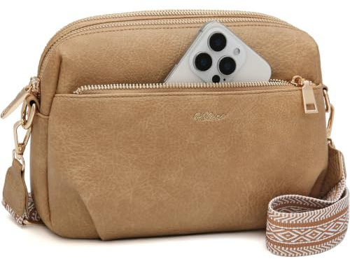 HILAEX Cross Body Bag Women RFID Blocking, Anti-Theft, Multi Pockets | 3L, Lightweight, with Adjustable Wide Strap, Waterproof PU Leather