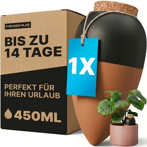 MINISMUS Tonkegel Bewässerung, Selbstregulierende Bewässerungskugeln aus Ton für Zimmerpflanzen und Topfpflanzen, Terrakotta Wasserspender, 450ml 1er Pack