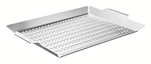 Tramontina Grillschale, rostfreier Edelstahl 18/10, spülmaschinenfest, wiederverwendbar, BBQ Grillpfanne, Perforation für besonderes Grillaroma, für Fisch, 48 x 32 cm