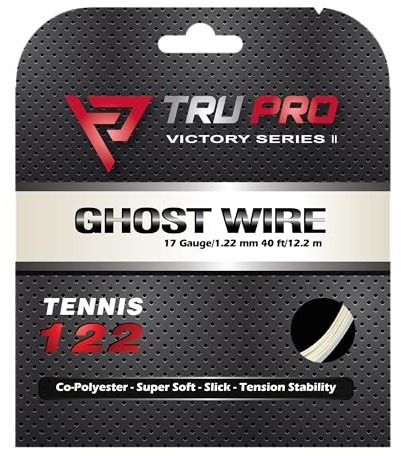 Tier One Ghost Wire - Super Soft Co-Poly Tennis String (White - Set, 17 Gauge (1.22 mm) - 12,2 m Set)
