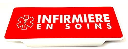 RAS DISTRIBUTION Plaque Pare-Soleil Infirmière en Soins avec Caducée Rétroréfléchissante Rouge pour Voiture