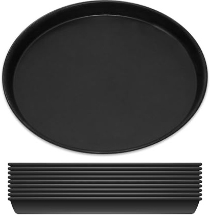 GRÄWE Set med 10 pizzabakplåtar Ø 36 cm, rund, pizzaplåt av blåplåt, värmebeständig upp till 400 °C, obelagd, tillverkad i Tyskland