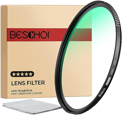 BESCHOI - Filtro Protección UV MRC de 49mm de Vidrio óptico con 32 Capas Nano-Recubrimiento para Objetivo 49mm (5 Star)