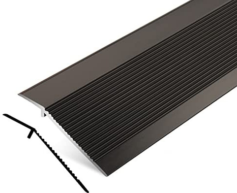 LJHU Schwellenrampe 90cm Türkantendekoration, Rostfreie Übergangsleisten Matt Matt für Kehrroboter, Zubehör für Aluminiumböden, Anpassbare Größe (Color : Black)