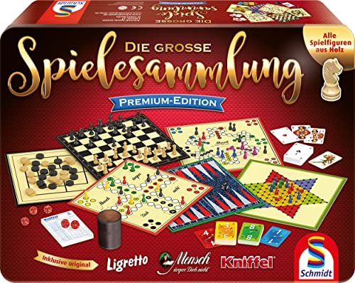 Schmidt Spiele 49197 Die große Spielesammlung Premium-Edition, in Einer Metallbox, Bunt[Exklusiv bei Amazon]
