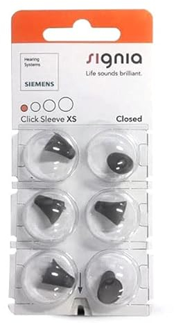 Sivantos Signia Click Sleeves Closed (6 Stück) für Siemens, Signia und Audio Service IdOs und Ex-Hörer (XS)