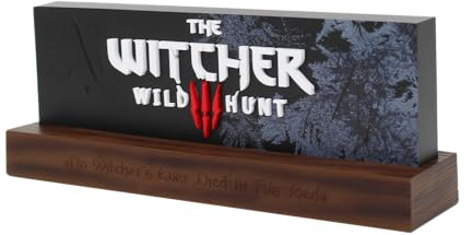 Neamedia The Character Company The Witcher III: Wild Hunt Logo Licht, Offizielle Lizenz, LED-Ambiente-Lampe für Wohnzimmer oder Büro, Kompatibel mit Handy, XBox, PS5 und PC, Geschenkidee