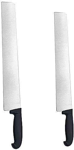 cosedacasa Coltello da formaggio professionale manico atossico antiscivolo gommato lama liscia in acciaio per affetta provolone melone (32 CM) MADE IN ITALY