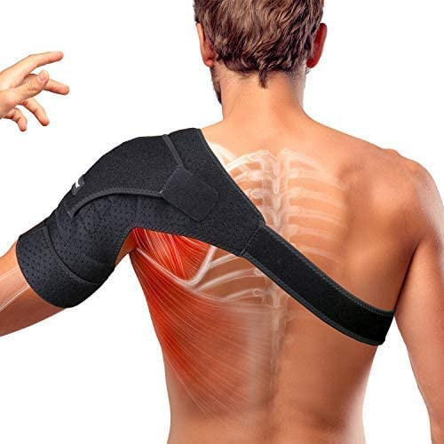 Thx4COPPER Schulterbandage Einstellbare Kompression Schulterschiene, für Schultern Stabilität Unterstützung Schulterschmerzen, Schulterriemen Links,S/M
