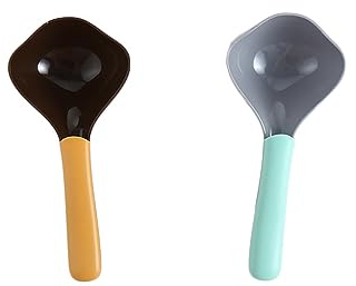 Pokinge Lot de 2 cuillères à mesurer pour nourriture pour animaux domestiques, cuillère à mesurer à long manche pour petits animaux de compagnie, cuillère en plastique pour nourriture pour chat