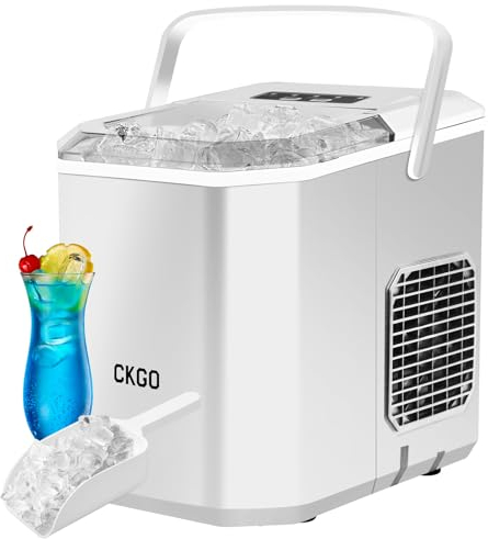 ZZLLKQ - Máquina para cubitos de hielo, 12 kg en 24 horas, 9 cubitos de hielo en 6-10 minutos, autolimpiante, máquina de hielo, 2 tamaños de máquina con sensor infrarrojo para casa camping fiesta