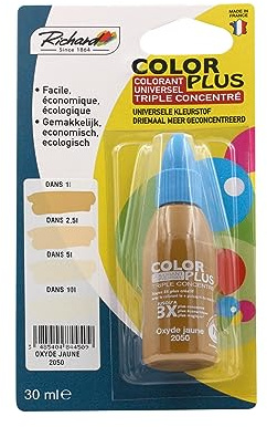 Générique Colorant Universel TRIPLE CONCENTRE Pour peinture jusqu'a 10 Litres - 30ml – Made in France - OXYDE JAUNE - 2050