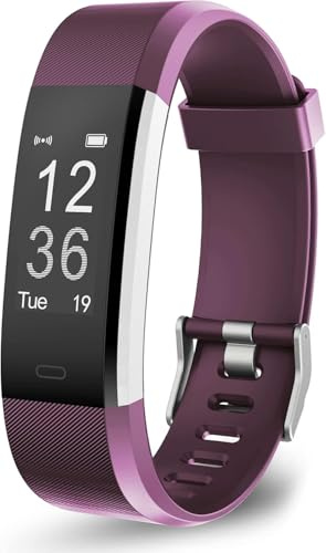 Pro-Fit Active VeryFitPro Fitness-Tracker, HR, Herzfrequenz, Schlafüberwachung, Schrittzähler, Schrittzähler, Schrittzähler, Smartwatch für Damen und Herren (ID115 Plus HR) (Lila)