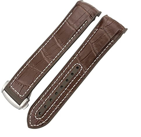 BANDKIT 19 mm 20 mm Nylon Gummi Armband 21 mm 22 mm Für Omega Seamaster 300 AT150 Speedmaster 8900 PlanetOcean Seiko Lederarmband, 22 mm, Achat