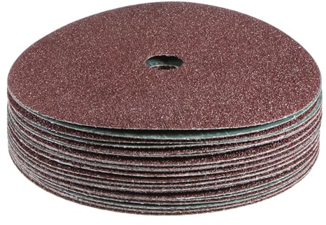 sourcing map 25pcs 36 Grit Aluminum Oxide Resin Fiber Discs 7x7/8 Metal Sanding Grinding Discs for Angle Grinding Machine Polishing and Grinding Metals, Wood, and Fiberglass