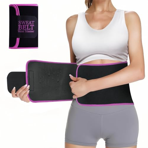 HOTBAG Bauchweggürtel Fitness Gürtel, Waist Trainer Damen Schwitzgürtel Verstellbarer Neopren Sauna Bauchgürtel zum Abnehmen Gewichthebergürtel Herren (Schwarz,L)