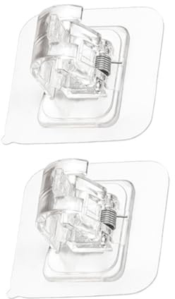 Amosfun Gardinenstangenhaken Selbstklebend Abs Kunststoff Verstellbar Für Bad Duschvorhangstangen Transparent 2 Stück Stanzfreie Befestigung