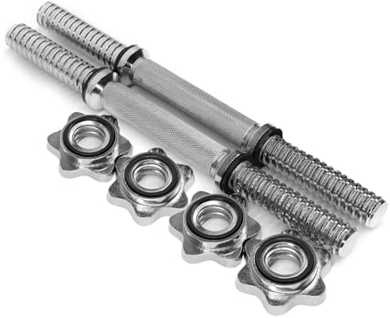 wuuhoo® Kurzhantelstangen Flex - 40cm 2er Set Hantelstange 30mm, Stahl verchromte Hantel mit Sternverschluss fürs Homegym - Fitnessgerät für Zuhause