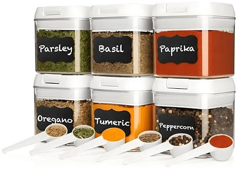 GRANZ Airtight Food Storage Containers Pack of 6 | Kitchen Organization Set for Cereal & Dry Foods | BPA Free Cereal Containers for Sugar, Flour, etc.