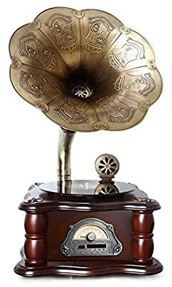 ROLTIN Tourne-Disque rétro, Gramophone, Mini phonographe rétro Lecteur de Disque Vinyle sans Fil entièrement Automatique avec Bluetooth avec intégré