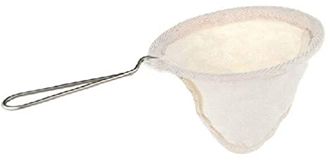 Stainless Steel Handle Cloth Sock Coffee Tea Strainer Filter SuperiorDeft and Professional